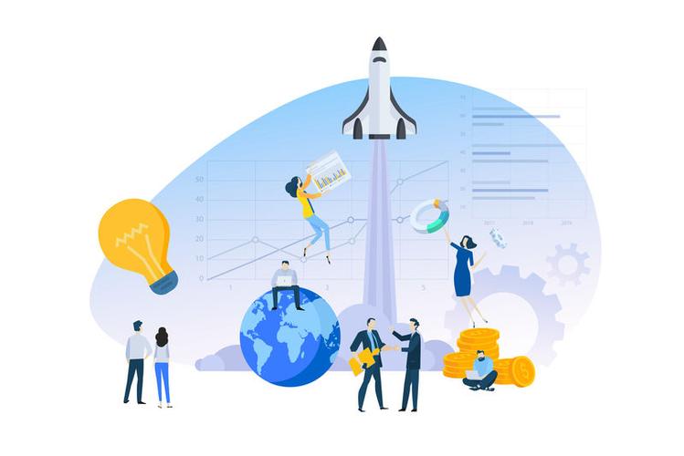 啟動產品或服務-用于網站橫幅,營銷材料,業務演示,在線廣告的矢鐐圖